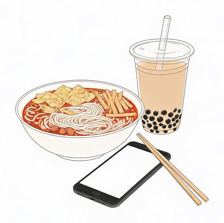 卷十题花：柳州螺蛳粉、珍珠奶茶与智能手机