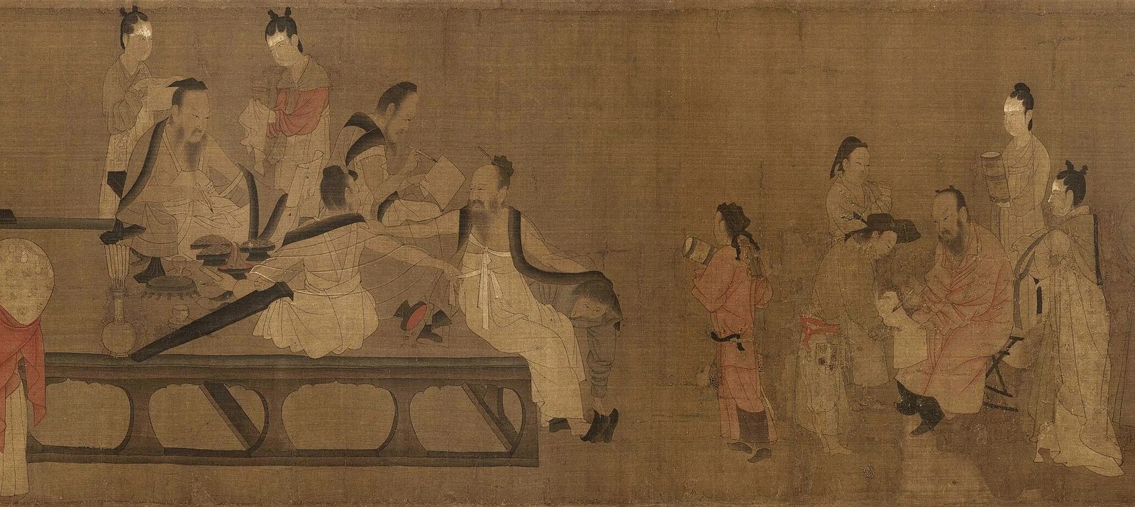 北齐《校书图》(宋代摹本)局部