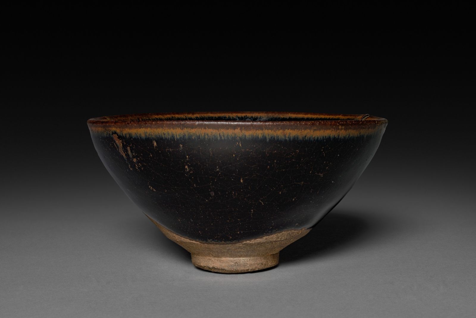 宋代建窑黑釉茶盏，口径12.2厘米