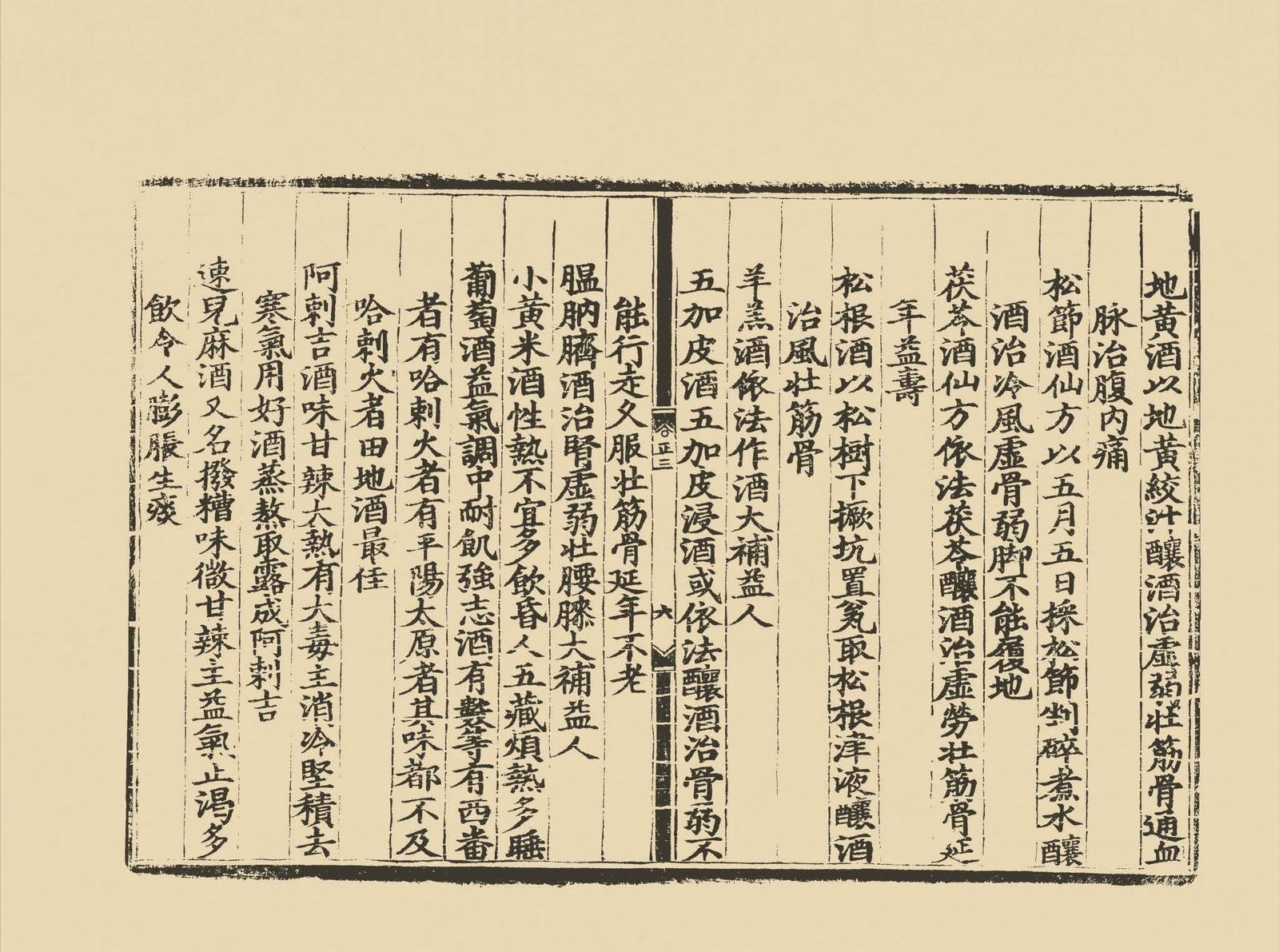 《饮膳正要》卷三“阿剌吉酒”条，左页可见“用好酒蒸熬，取露成阿剌吉”